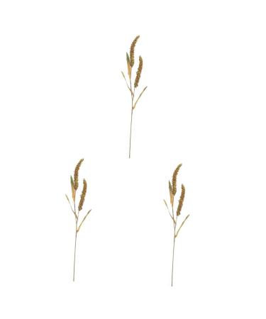 OUNONA 3pcs Simulated Ears of Corn Artificial Grasses Bundle Fall Artificial Plant Artificial Grass Plant Thanksgiving Decorations Wheat Hayloft Plants Iron Fake Grass Manual Greenx3pcs 12X75CMx3pcs