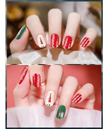 EBANKU Christmas Glitter Gel Nail Polish Strips with Stick Nail File - Long Lasting & Waterproof Full Nail Wraps Stickers - UV/LED Lamp Required (SDTRK20) - Buy Online on GoSupps.com