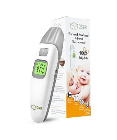 Baby Thermometer - Forehead and Ear Thermometer for Fever by DrKea - Accurate Dual Mode Professional Medical Body Fever Thermometers for Baby, Kid and Adult | Clinical Thermometer