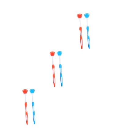 Healeved 6 STK Tongue cleaning brush Tongue cleaner for mouthpiece Metal cleaning tools for tongue scraps for adult tongue tongue chemicals of adult nanoplastic orange bluex3st 19.5x3x0.6cmx3PCs