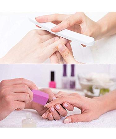 Nail Polish Remover Kit - 500 Pcs Cotton Pads, Purple Clips, Bottle, Pusher, Brush & File - Buy Online on GoSupps.com