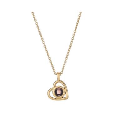 Drawelry Personalized photo projection neck chain heart paw paw paw support chain with picture in the inner women's necklace memory jewelry gifts for women girls heart-yg