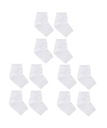 Healeved 6 Pairs Moisturizing Gel Socks Gel Heel Sleeves Toeless Spa Socks Foot Moisturizer Socks Moisturising Foot Socks Ankle Socks White Men and Women Anti Cracked Feet Casual Socks