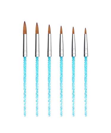 Gsrimgratoe Brushes Crystal Nail Crystal Carving Pen Blue Transparent Crystal Pen with Diamonds 6 Sets Foil Nail Art