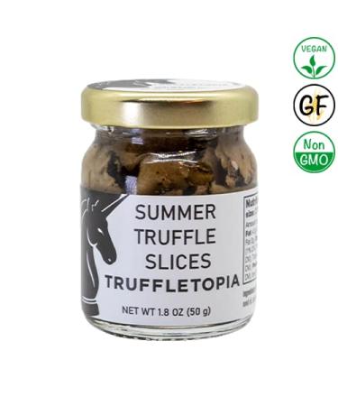 Truffletopia Summer Truffle Slices | Real Italian Black Truffle Carpaccio | Luxury Gourmet Topping | Ready to Eat | 1.8 Oz - Buy Online on GoSupps.com