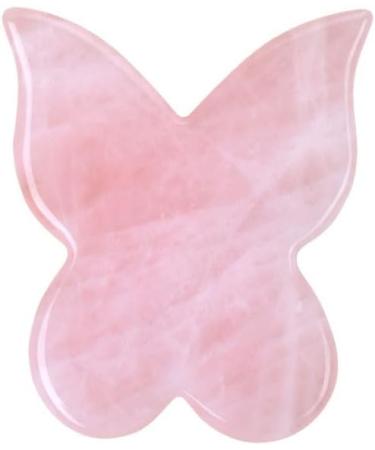 Natural Rose Quartz Jade Gua Sha Butterfly Tool | Anti-Aging Facial Massage | Genuine Healing Gemstone for Lifting & Tightening - Buy Online on GoSupps.com