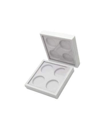 FOYTOKI 2pcs 4 Eyeshadow Palette Empty Eyeshadow Case Empty Lipstick Aluminum Tin Jars Eyeshadow Pan White