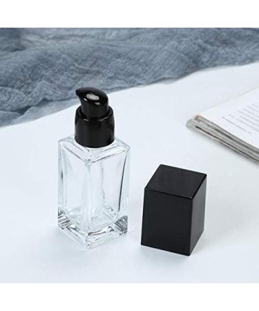 2 x Refillable Pumping Bags - Transparent Square Glass Travel Lotion Container with Black Pump Head - 15ml Cosmetic Dispenser - Buy Online on GoSupps.com