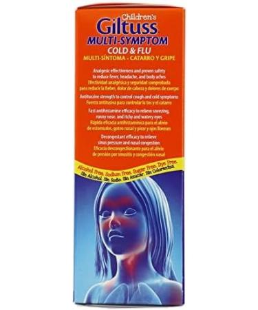 Giltuss Children's Multi-Symptom Cold & Flu Syrup Strawberry 4 fl oz - Fast Relief for Kids - Buy Online on GoSupps.com