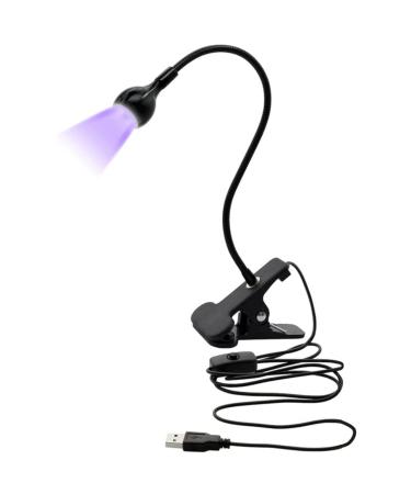 KLAZZ USB UV LED Black Light Lamp with Gooseneck & Clamp Fixtures for UV Gel Nails and Ultraviolet Curing, Apres Gel x Nail Tips, Plug & Play, Portable, Satin Detection, Blackligths Fluorescent Paint