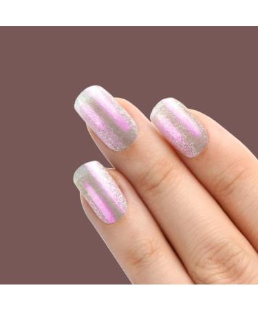 Danni & Toni Half hardened gel nail films (flickering) silver cat eye shiny uv gel nail foil nail ticker nail design nail foil self-adhesive wraps 28 sticker flickering-de