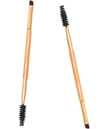 Baluue 9 Pcs Makeup Brush for Eyebrow Double Head Makeup Brush Eyebrow Brush Brow Powder Brush Golden - Buy Online on GoSupps.com