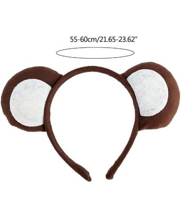 Bottone Cartoon Animal Headbands Stage Monkey Ears Hair Hoop Ears Makeup Hairband Cartoon Headwear Party Accessory Coffee monkey white - Buy Online on GoSupps.com