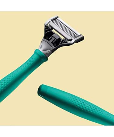 Harry's Tropical Green Razor with x10 Cartridge Heads - 5 Bladed for Smooth Shave - Buy Online on GoSupps.com