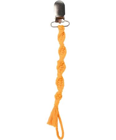 GLASSNOBLE Hand-Braided Dark Orange Pacifier Chain for Babies - Crocheted Clip - Stylish & Functional Baby Accessory - Buy Online on GoSupps.com