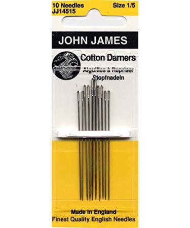 Colonial Needle 10 Count John James Cotton Darners Assorted Needles Size 1/5
