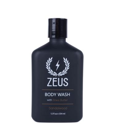 ZEUS Body Wash with Shea Butter & Aloe Vera for Men  All Natural with Essential Oils  Invigorating Skin Reviving Body Cleansing Shower Wash   MADE IN USA (12 oz)