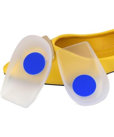 Shop Silicone Cushion Heel Inserts Shock Absorption & Extra Soft for Plantar Fasciitis - Medium Transparent Blue | Global Shipping Available - Buy Online on GoSupps.com