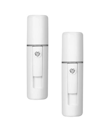 FOMIYES 2pi ces Vaporisateur Brume Nano Pour Visage Humidificateur De Beaut Portable Pulv risateur Facial Blanc Pour Hydratation De Peau