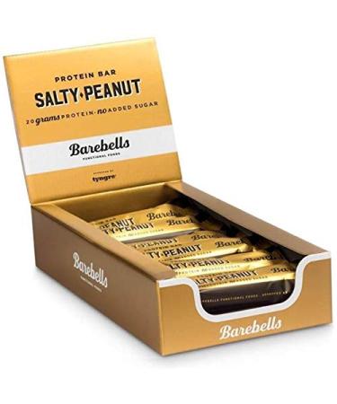 BAREBELLS High in Protein Bars Healthy Low Sugar Snack - 12 Bars - Salty Peanut