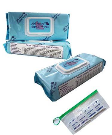 3 PACKS-- XL 13"x 9"-Premium Adult Washcloths/ Disposable Moist Cleaning Wipes- None Alcohol , None Fragrance Formula- Personal Cleaning, Travel, Bath--( Alcohol Pads /w 1 pcs EZ-5 Clear Case Included)