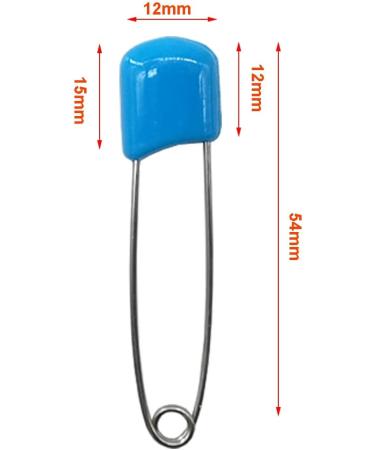Ruidee 50 Pack Diaper Pins - 2.2 Inch Safety Pins with Locking Clasp (Blue) - Durable Secure Baby Accessories for Parents - Buy Online on GoSupps.com