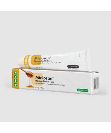 CP-Pharma Mielosan honey ointment |100 g |Skin care for animals |Medical honey and essential oils in a greasy ointment basis |For the hygienic regeneration of irritated skin - Buy Online on GoSupps.com