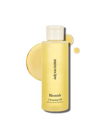 Papa Recipe Blemish Cleansing Oil 120ml 71% Rice Bran Oil Waterproof Makeup Remover & Blackhead Support Hydrating Gentle Formula Korean Facial Cleanser