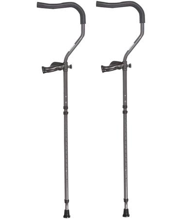 PSMPENG LRVTREC Forearm Crutches Adjustable Cane Portable Crutch Thick Aluminum Alloy Foldable with Shock Absorption Double Slip Antislip Disabled Elderly Lightweight Arm Crutch
