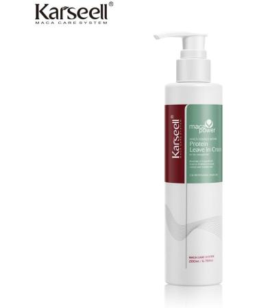 Karseell MACA CARE SYSTEM Leave In Protein Cream Without Rinsing AntiFrizz Treatment Dry Damaged Hair Intense Moisturizing Repairing Strengthening Shine Soft Professional 200ml - Buy Online on GoSupps.com