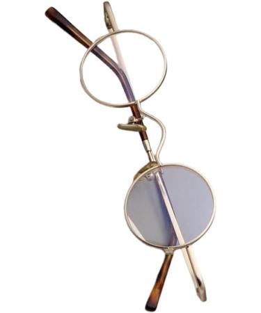 osiuujkw Vintage Round Eyeglasses Frame with Nose Pads Portable Foldable Legs Eyewear Frames Reading Glasses Replacement Gold Gold - Buy Online on GoSupps.com