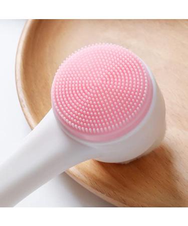 KDDOM 2 in 1 Facial Cleansing Brush for Deep Pore Exfoliation - Soft Bristles Silicone Massager for Blackhead & Acne Removal (Pink) - Buy Online on GoSupps.com