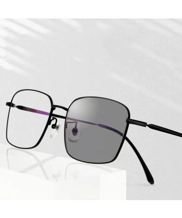 FREAZE Multifunctional sunglasses Photochrome Reading glasses Multifocus computer reader light titanium glasses 1.75 (color: black size: 1.75 x)