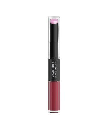 L'Or al Paris Infaillible 2-Step 302 Rose Eternite lipstick for 24 hours full lips with moisturizing lip care balm 6.0 milliliters 302 rose Eternite 5.7 g (1 Pack)