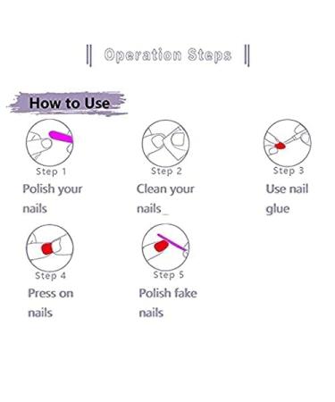 Diduikalor 24PCS French Purple Blooms Press On Nails Short Coffin Medium Length Fake Nails for Women - Buy Online on GoSupps.com
