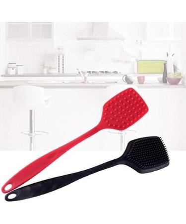 Bumdenuu Silicone Dishwasher Brush with Long Handle (Red) - Buy Online on GoSupps.com
