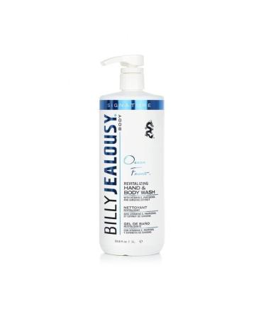 Billy Jealousy Ocean Front Revitalizing Body Wash for Men with Vitamin E & Panthenol Cleanse Smooth & Soften Skin 1L