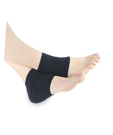 Ipetboom Heel Moisturizing Black Gel Socks for Heels Open Toe High Heel Protectors Foot Sock Moisturizing Socks Heel Absorbers Heel Sleeves Black Heel Dry Feet Socks Spa Heel Socks