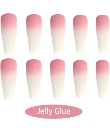 rongweiwang 1 Set French Tip Press on Nails Extension Extra Long Matte Fingernails Decals Full Cover Ballerina Manicure Kit Type 3 - Buy Online on GoSupps.com