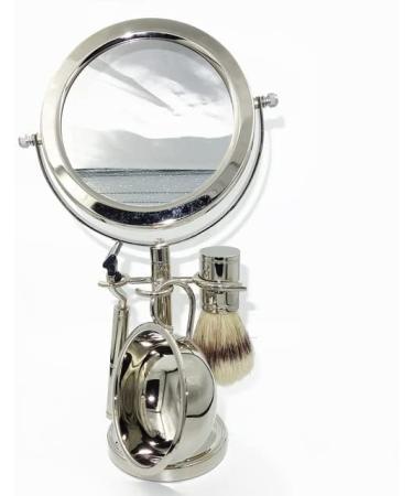 Lefeda Simply 5-in-1 Shaving Set for Men | Wild Boar Beard Brush Safety Razor Double-Sided Mirror & Soap Cup Stand - International Shipping Available - Buy Online on GoSupps.com