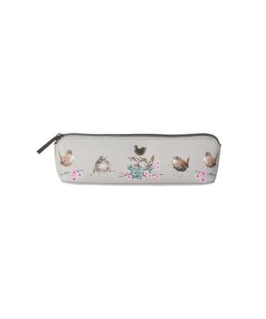Wrendale Designs pencil case "Little Tweets" grey Small Brush Bag/Pencil Case - Wren