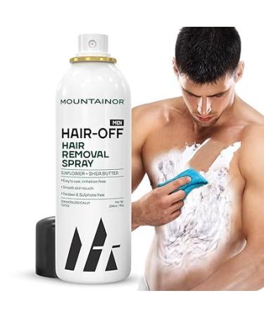 MOUNT_AINOR Hair Removal Cream Spray For Men Painless Hair Removal For Chest Back Arms Legs & Under Arms Natural & Safe Certified (Dermatologically Tested) - 200ml Off White