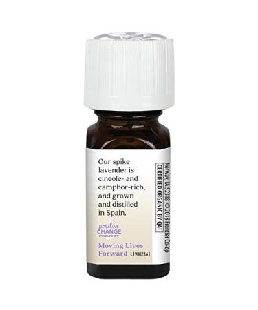 Aura Cacia Organic Lavender Spike Essential Oil - 0.25 fl oz | Pure & Therapeutic - Buy Online on GoSupps.com