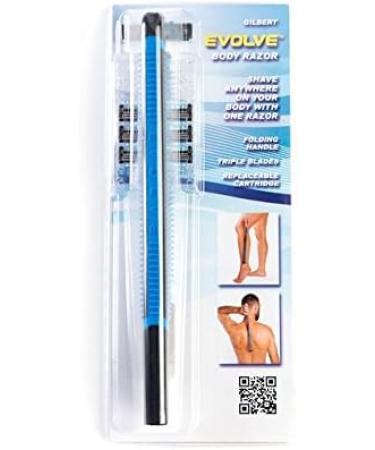 EVOLVE Body Razor - Versatile Shaver for Legs & Face with Long Folding Handle 4 Cartridges Wet/Dry Use Safe & Precise Back Shaving - Buy Online on GoSupps.com