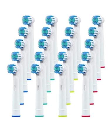 KAV PLUS 20 Pcs Electric Toothbrush Heads Replacement Brush Heads Compatible with Braun Oral B Electric Toothbrush (20 Heads) 20 Count (Pack of 1)