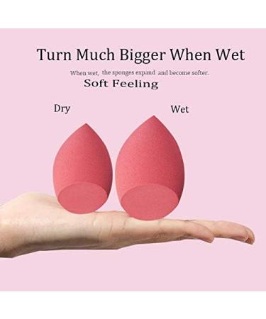 8 Pack Makeup Sponge Set Makeup Puff Beauty Makeup Egg Soft Polyester Makeup Blender Sponges with Sponge Holder (Pink) - Buy Online on GoSupps.com