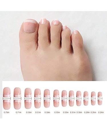 120 Pieces Light Pink False Toenails Kit - 12 Sizes Artificial Toe Nail Tips for Nail Art & Design Display International Shipping Available - Buy Online on GoSupps.com