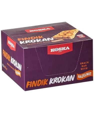 KOSKA Hazelnut Snack Bar 12 Pieces - Display Box - 12x30g - Turkish Hazelnuts - Kosher & Halal Certified - Buy Online on GoSupps.com