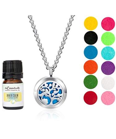 Wild Essentials Arbol Tree of Life Essential Oil Diffuser Necklace Gift Set | Aromatherapy Pendant Stainless Steel Chain Refill Pads & Inner Calm Oil - International Shipping - Buy Online on GoSupps.com