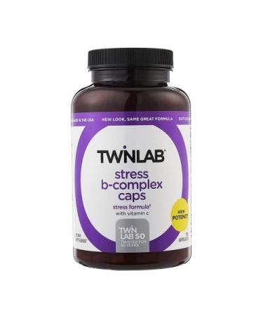 Twinlab Stress B-Complex Caps - Energy Support Supplement with Vitamin B12 and B6-100 Capsules